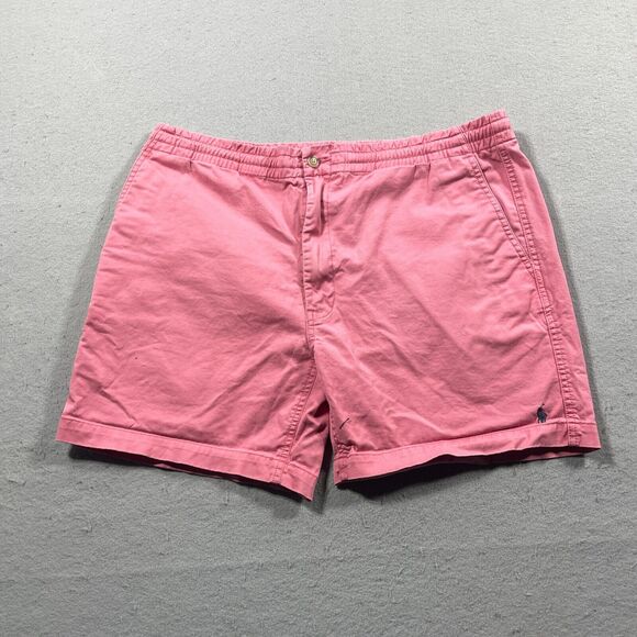 Polo‎ Ralph Lauren Classic Fit 6" Shorts Men XL Pink Flat Front Stretch Casual - Picture 1 of 11